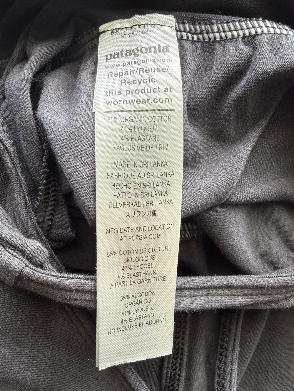 Patagonia Wide Leg Jumpsuit Gray Tie Waist Organic Cotton Lyocell Medium - Picture 4 of 7